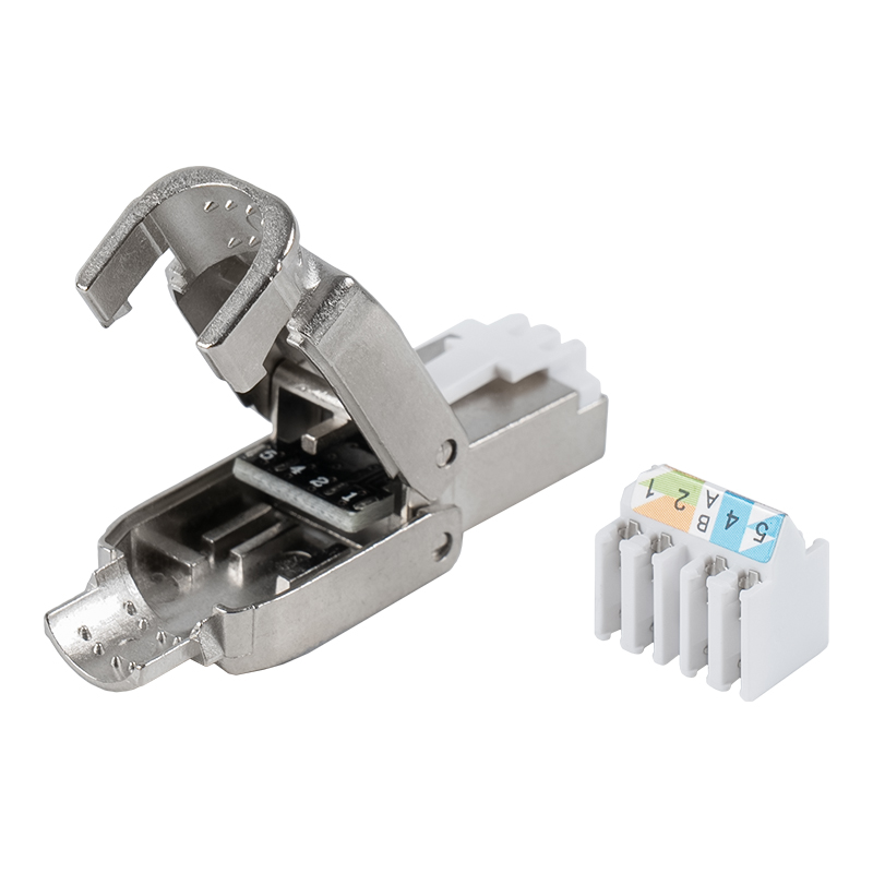 Đầu nối RJ45 loại đẩy xuống được bảo vệ Cat6A RJ-602S-1-C6A Đầu nối RJ45 loại đẩy xuống được bảo vệ Cat6A RJ-602S-1-C6A