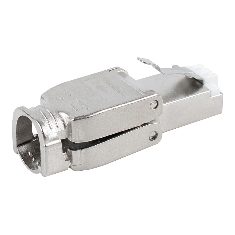 Đầu nối RJ45 có khóa kim loại được bảo vệ Cat6A RJ-602S-2-C6A Đầu nối RJ45 có khóa kim loại được bảo vệ Cat6A RJ-602S-2-C6A