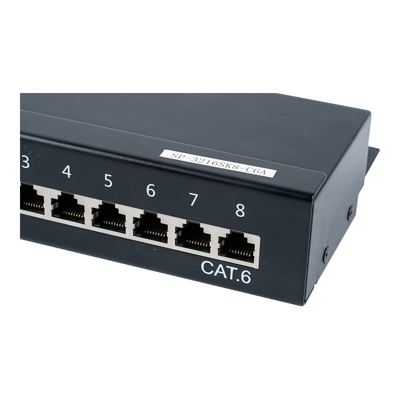 Bảng vá lỗi 8 cổng được bảo vệ loại 6 1U SP-3216SK8-C6 Bảng vá lỗi 8 cổng được bảo vệ loại 6 1U SP-3216SK8-C6