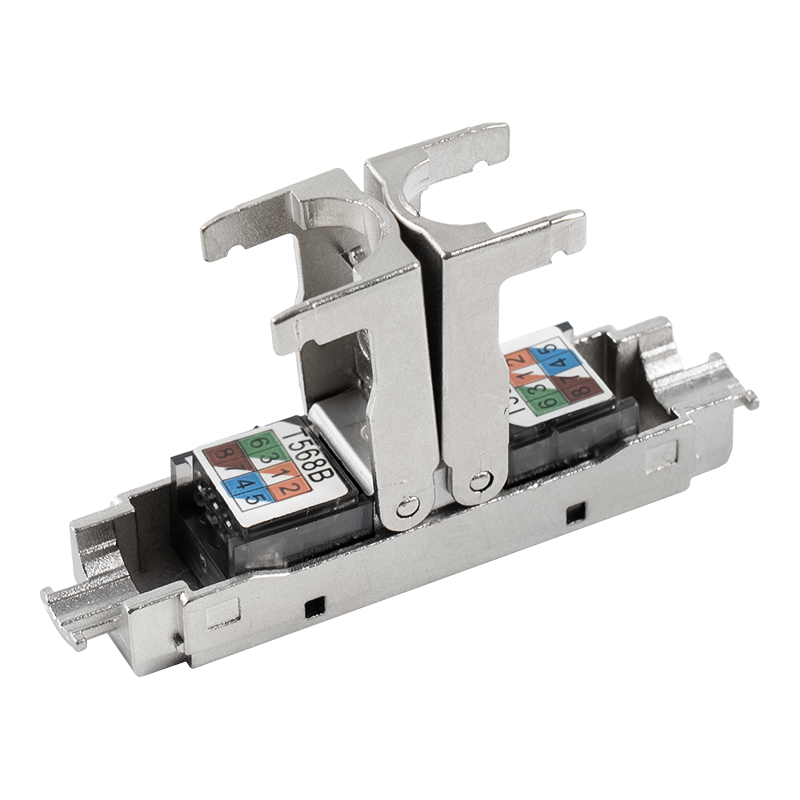 Đầu nối không dụng cụ loại đẩy xuống được bảo vệ Cat6A (Mở một lần) RJ-604S-1-C6A Đầu nối không dụng cụ loại đẩy xuống được bảo vệ Cat6A (Mở một lần) RJ-604S-1-C6A
