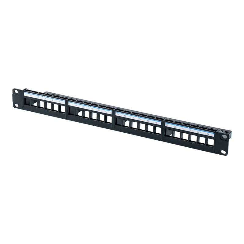 Giá đỡ không che chắn 19 inch 1U 24 cổng (bìa cứng nhựa màu xanh) SP-3401-24P