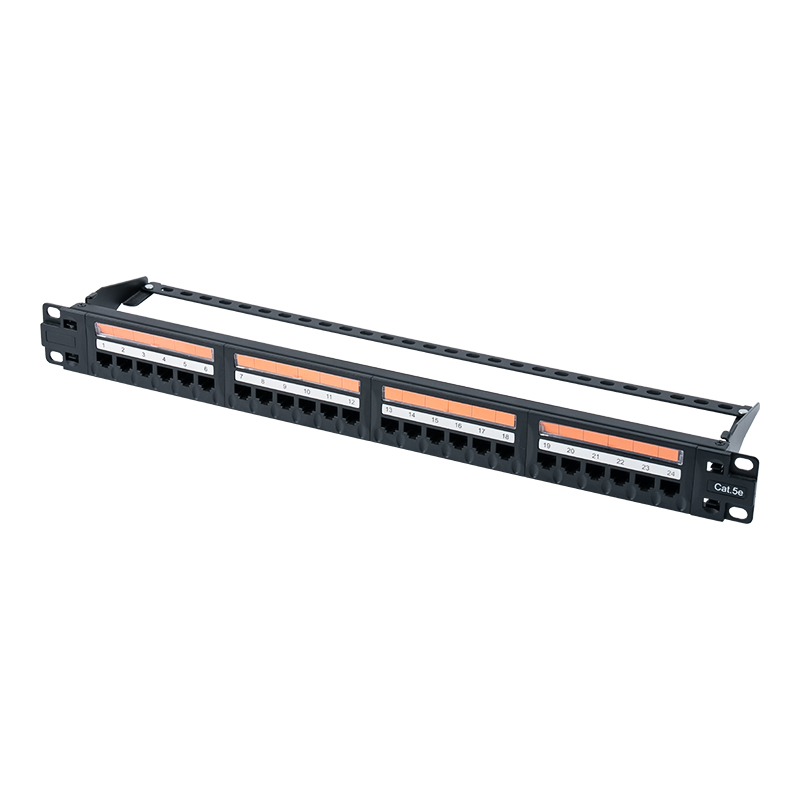 Bảng vá lỗi 24 cổng không được che chắn 19 inch 1U Cat5e (cửa sổ nhựa lật) SP-3410D24-C5E